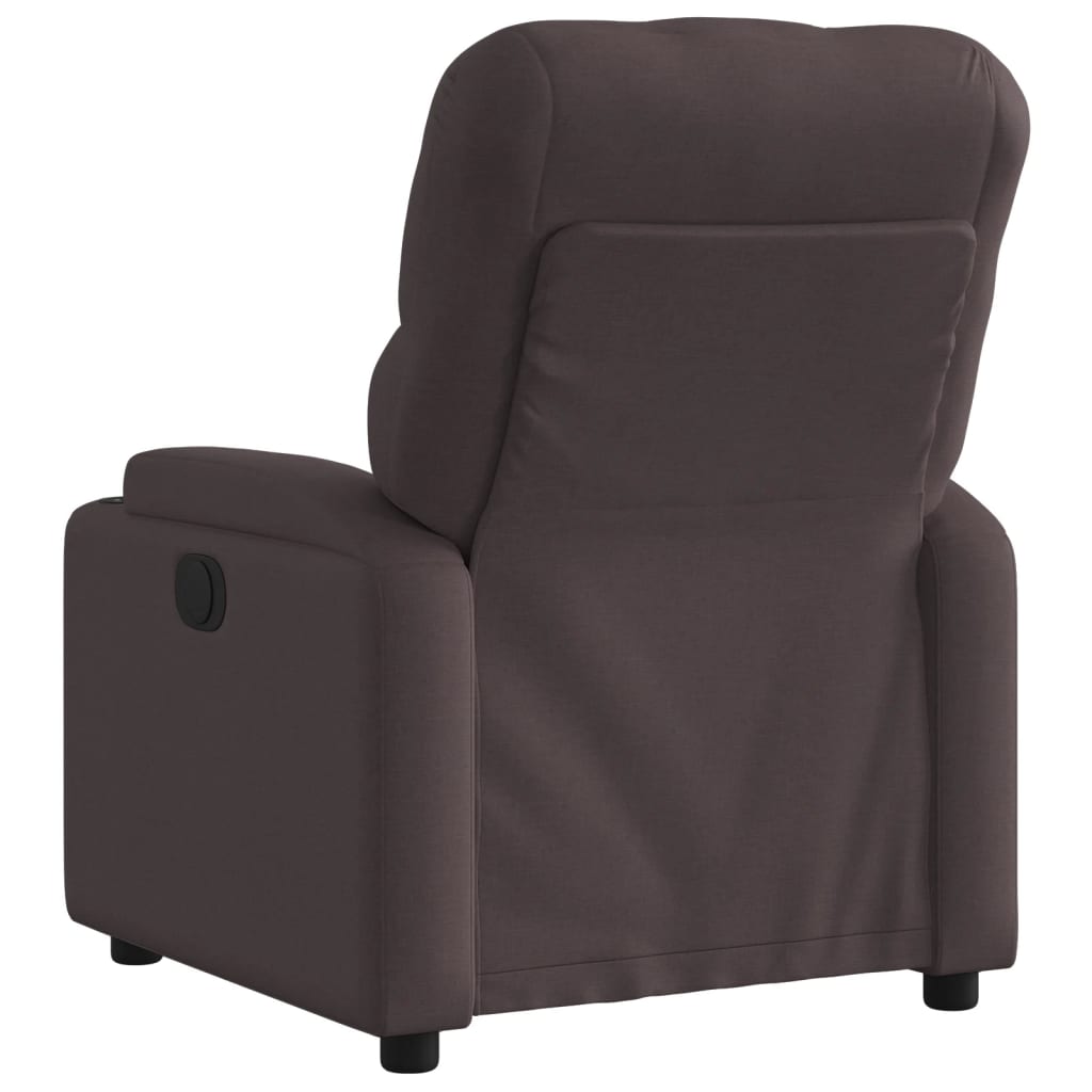 Fauteuil verstelbaar elektrisch stof donkerbruin