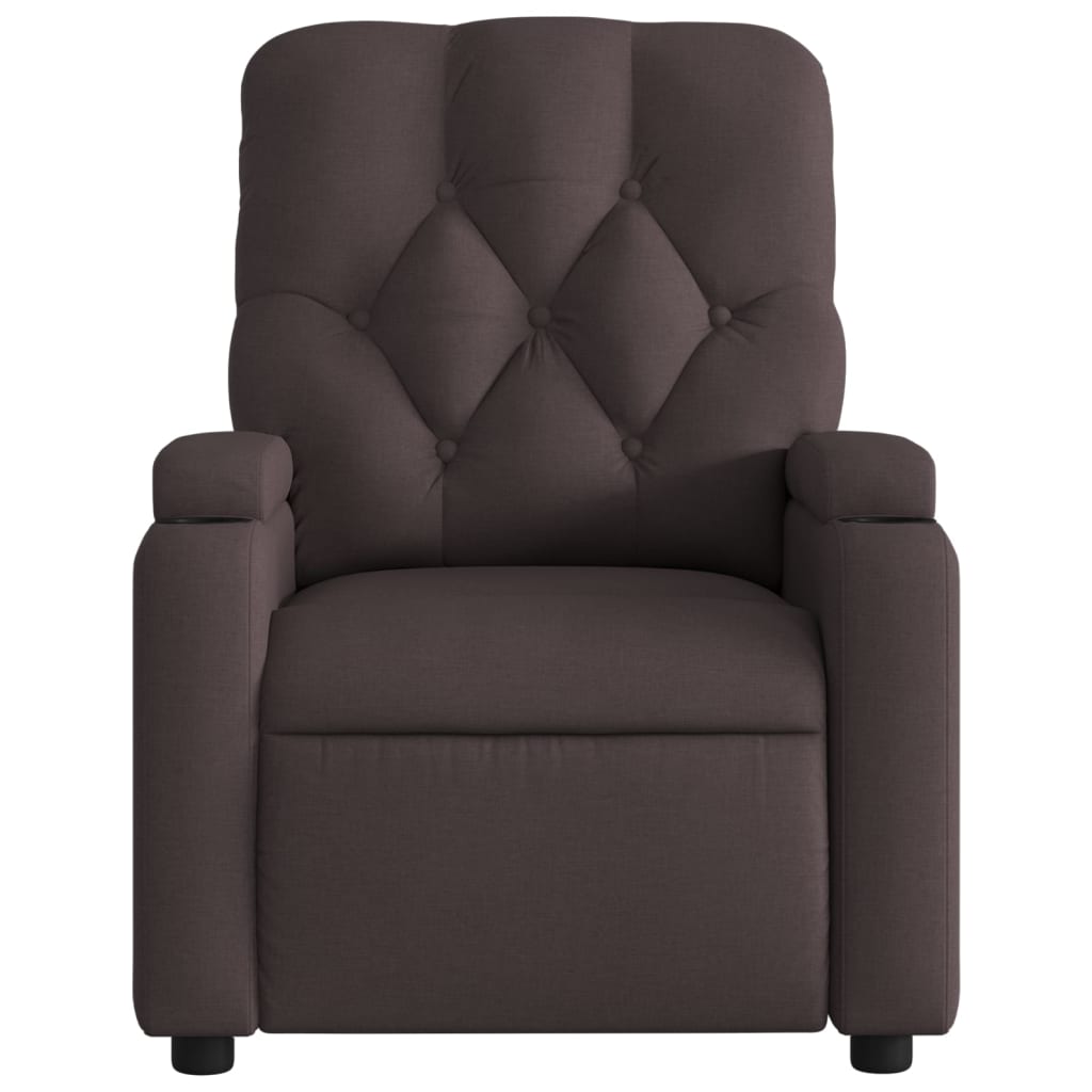 Fauteuil verstelbaar elektrisch stof donkerbruin