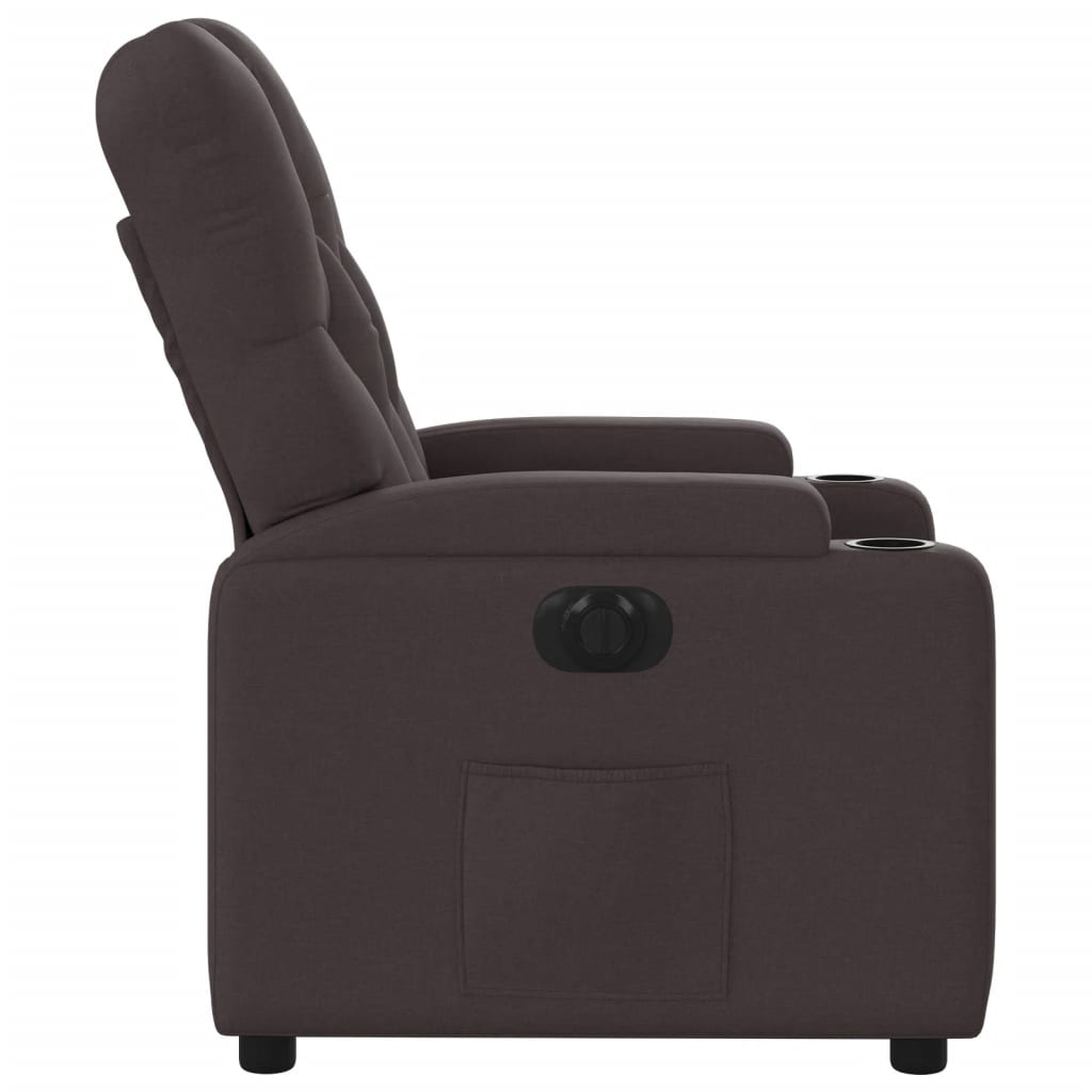 Fauteuil verstelbaar elektrisch stof donkerbruin