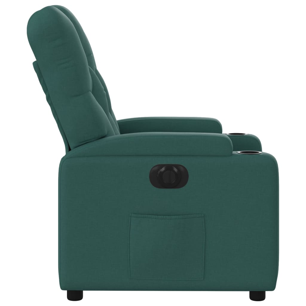 Fauteuil verstelbaar elektrisch stof donkergroen
