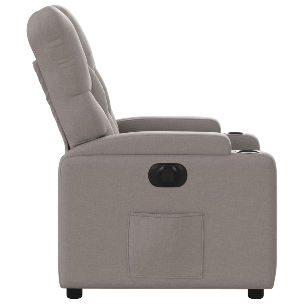 Fauteuil verstelbaar elektrisch stof taupe