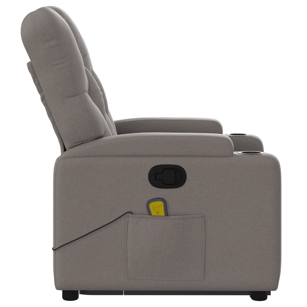 Sta-op-massagestoel verstelbaar stof taupe