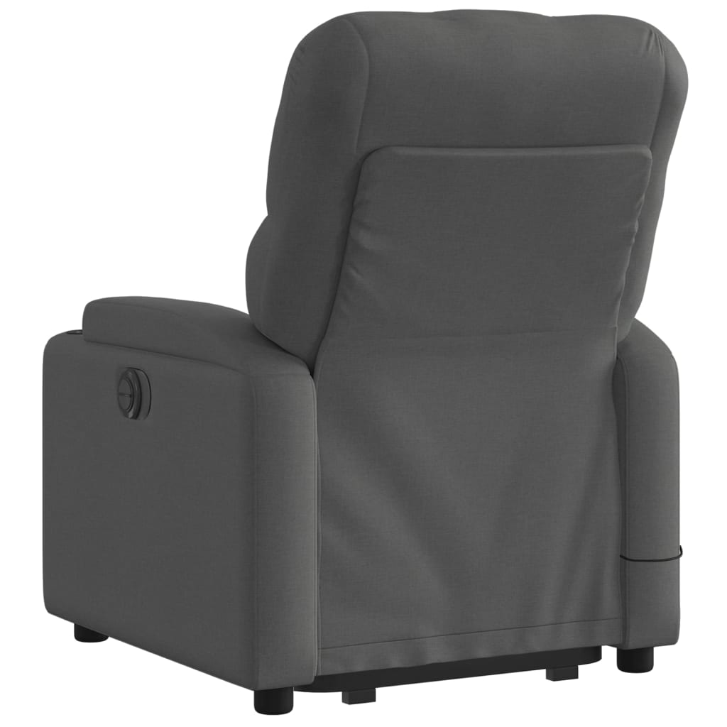 Sta-op-massagestoel elektrisch verstelbaar stof donkergrijs