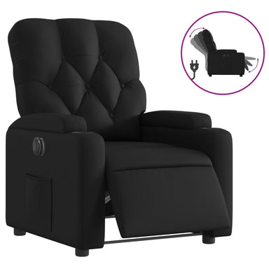 Fauteuil elektrisch verstelbaar kunstleer zwart