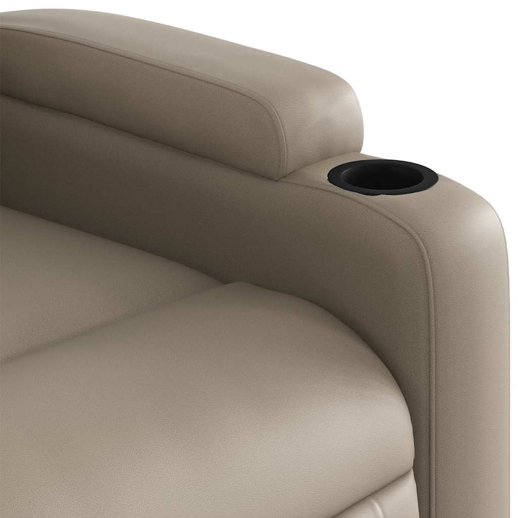 Fauteuil verstelbaar elektrisch kunstleer cappuccinokleurig