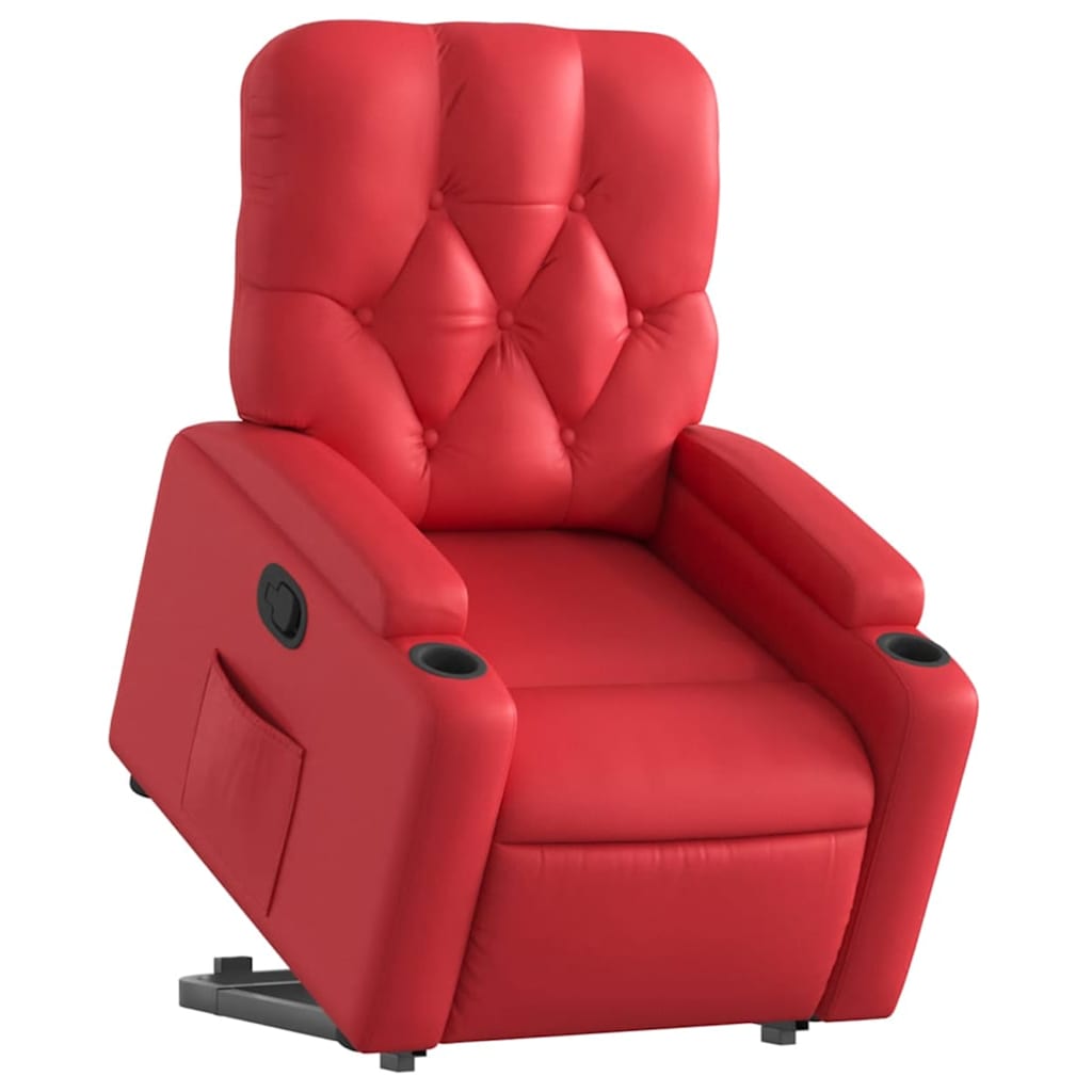 Sta-op-stoel kunstleer rood