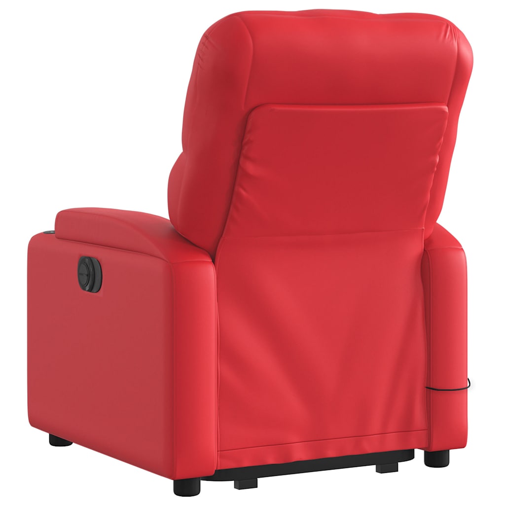 Sta-op-massagestoel elektrisch kunstleer rood