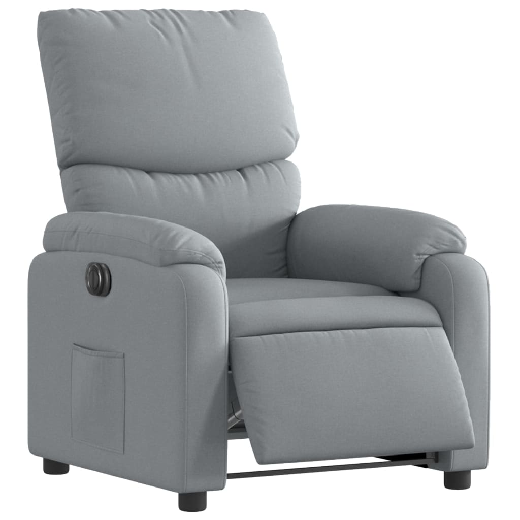 Fauteuil elektrisch verstelbaar stof lichtgrijs