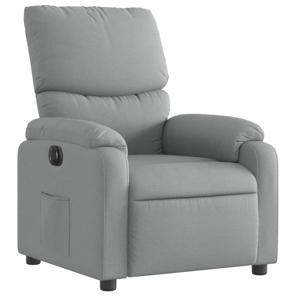 Fauteuil elektrisch verstelbaar stof lichtgrijs