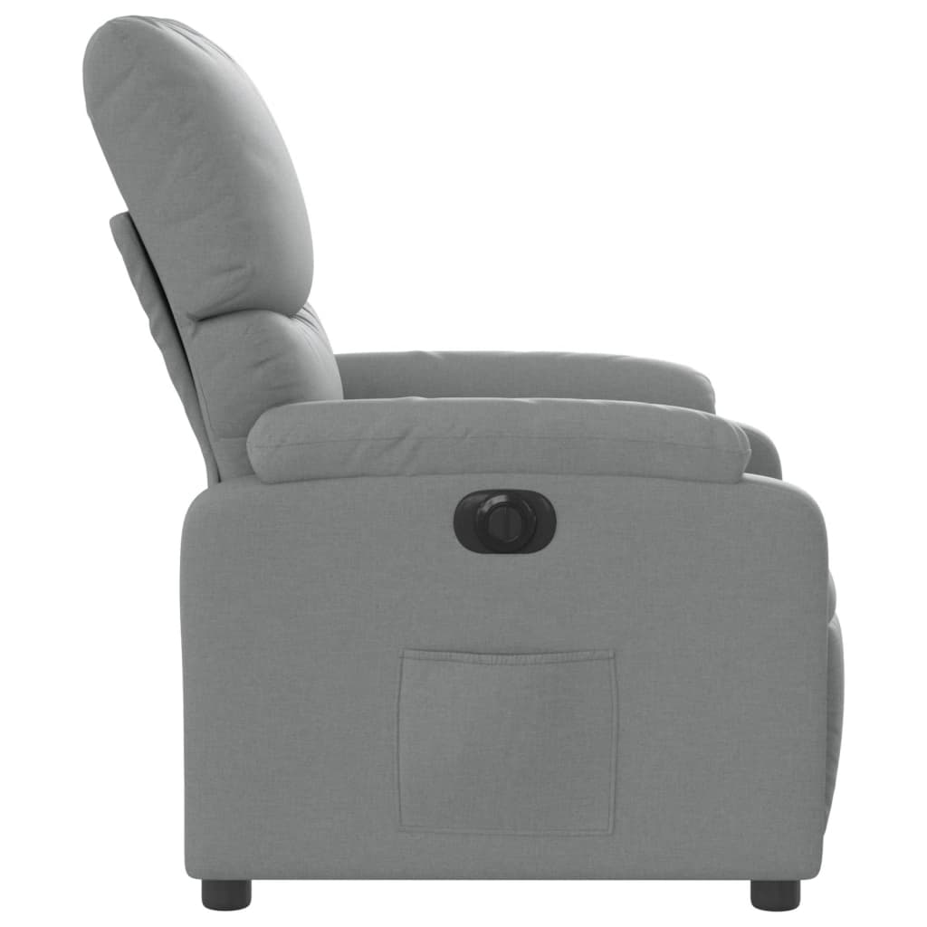 Fauteuil elektrisch verstelbaar stof lichtgrijs