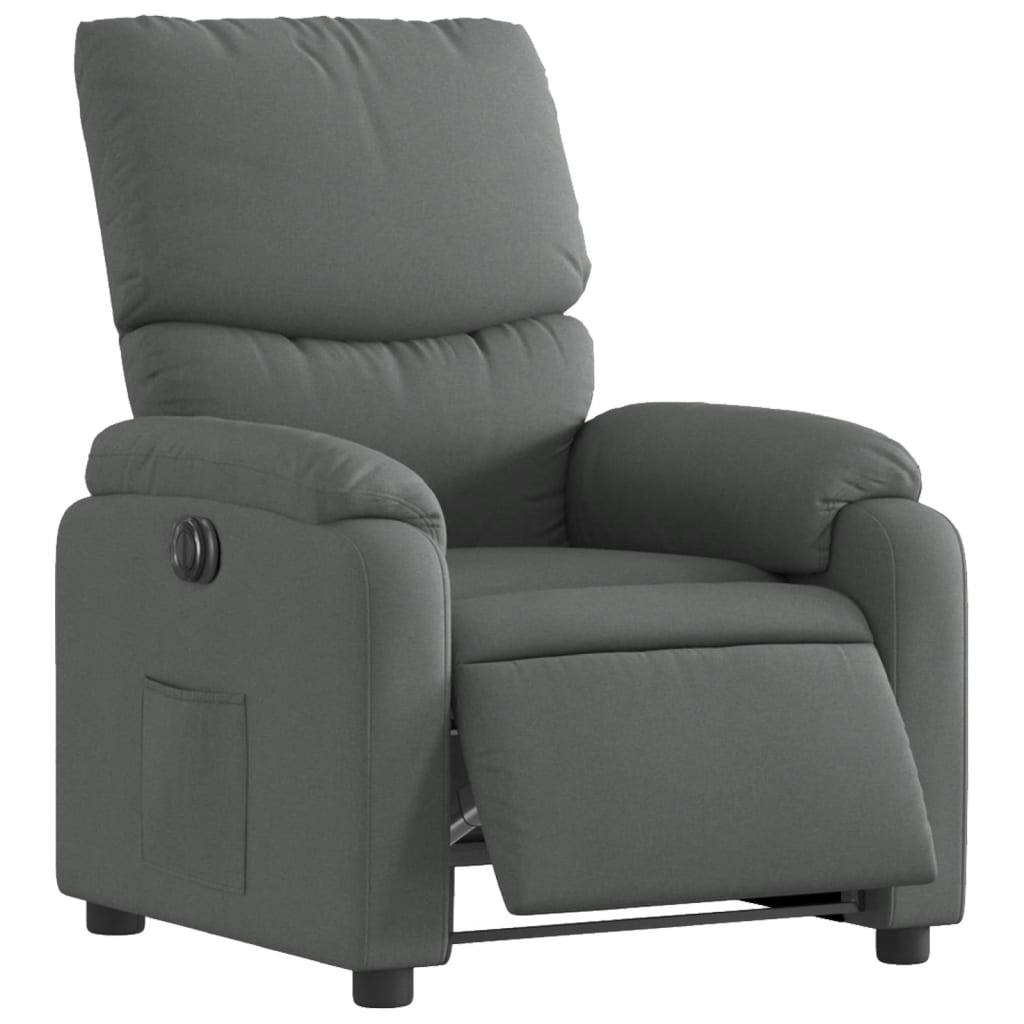 Fauteuil elektrisch verstelbaar stof donkergrijs