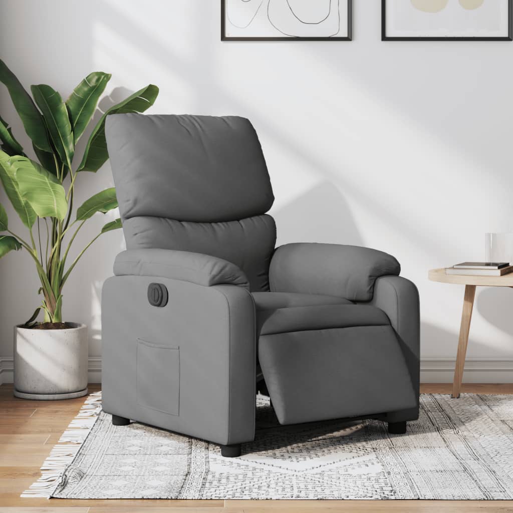 Fauteuil elektrisch verstelbaar stof donkergrijs
