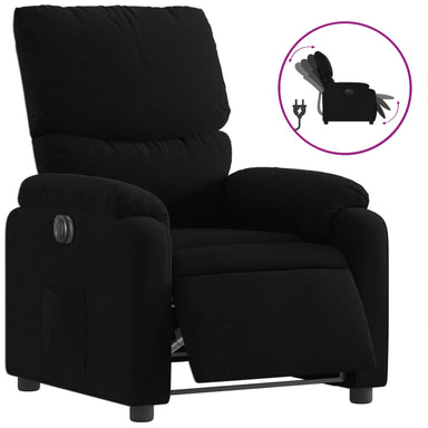 Fauteuil verstelbaar elektrisch stof zwart