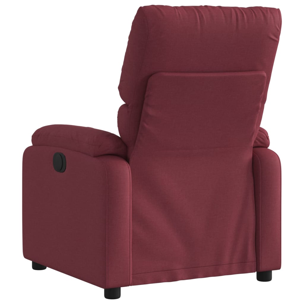 Fauteuil verstelbaar elektrisch stof wijnrood