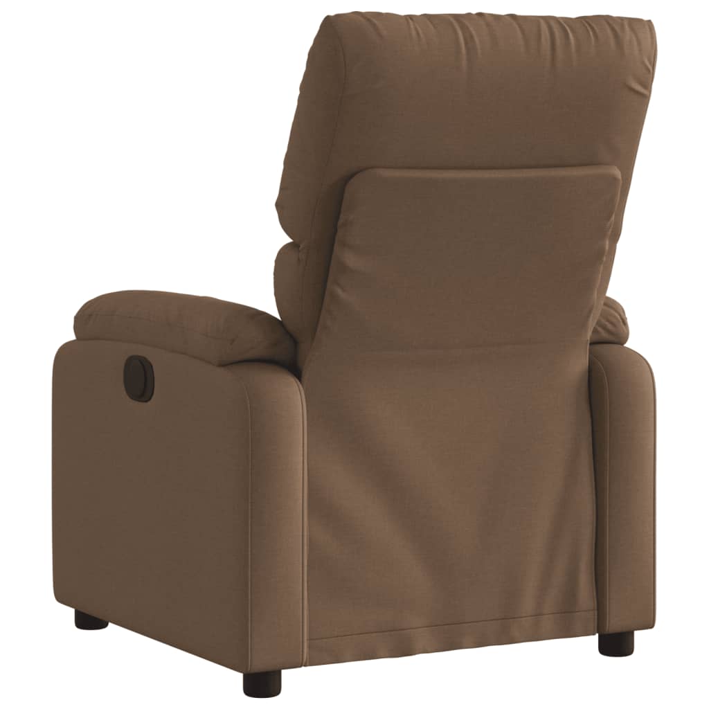 Fauteuil verstelbaar elektrisch stof bruin