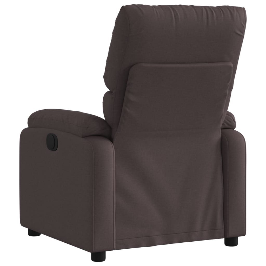 Fauteuil verstelbaar elektrisch stof donkerbruin
