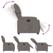 Fauteuil verstelbaar elektrisch stof taupe