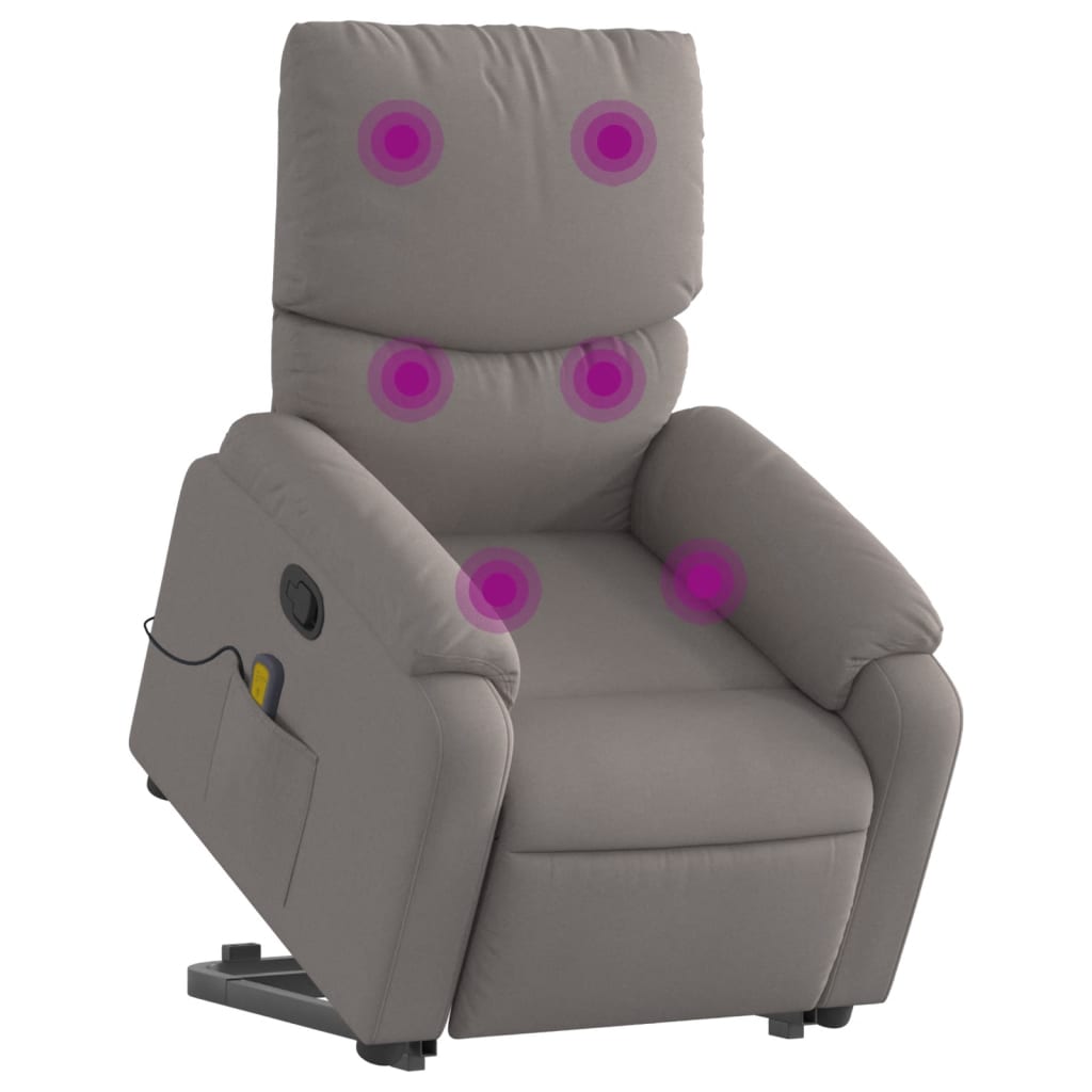 Sta-op-massagestoel verstelbaar stof taupe