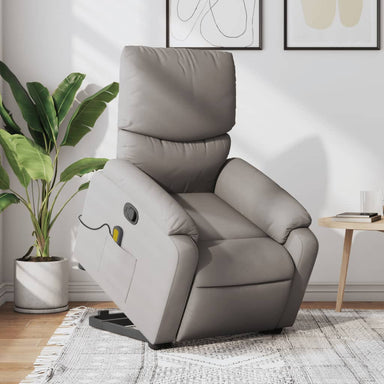Sta-op-massagestoel verstelbaar stof taupe