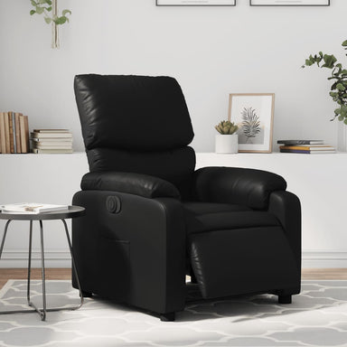Fauteuil elektrisch verstelbaar kunstleer zwart