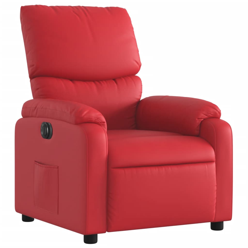 Fauteuil verstelbaar elektrisch kunstleer rood