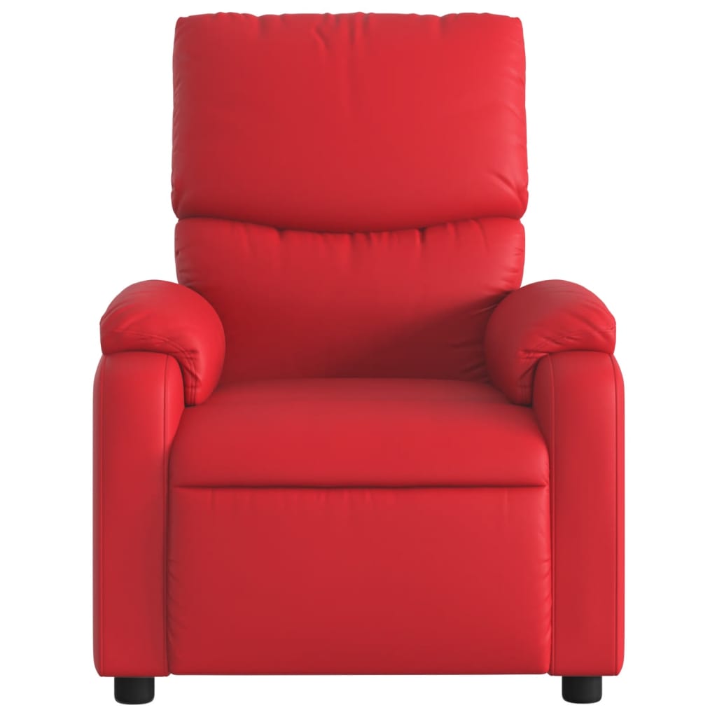 Fauteuil verstelbaar elektrisch kunstleer rood