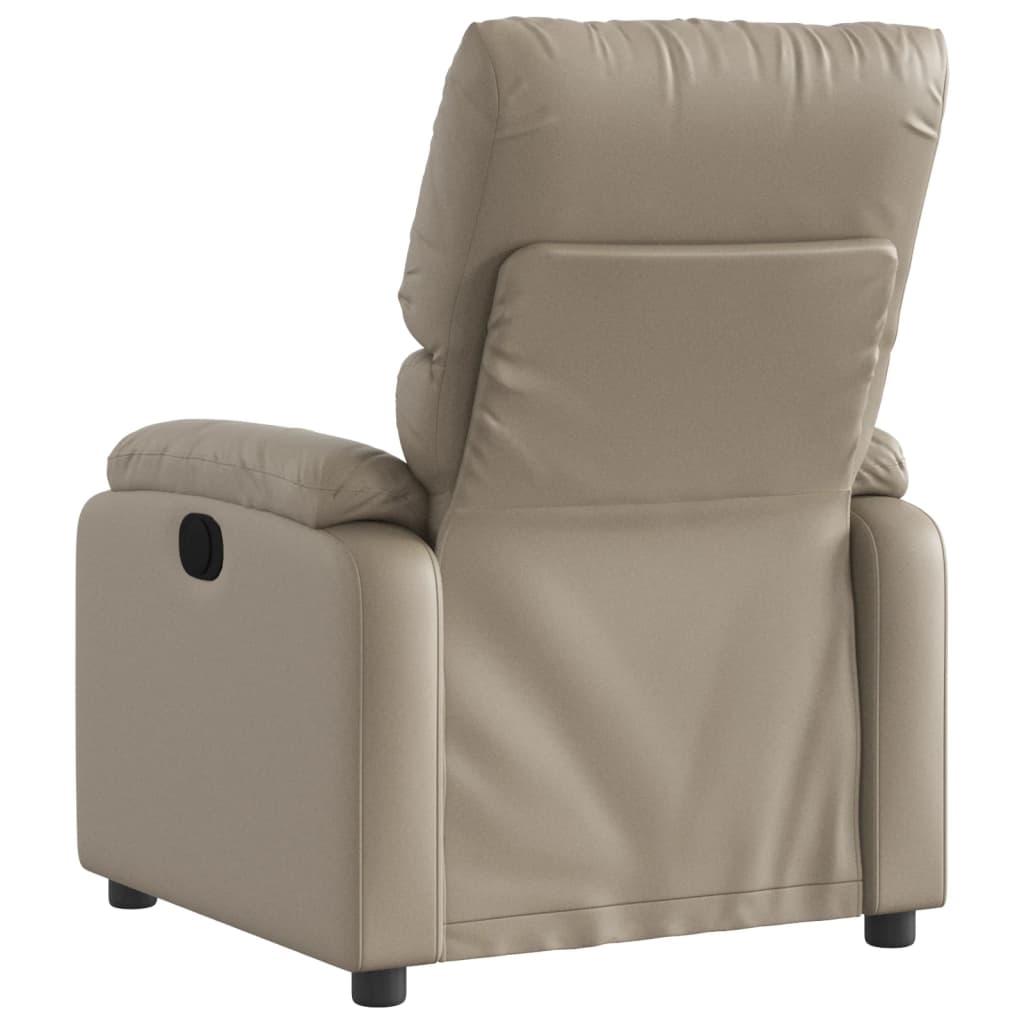 Fauteuil verstelbaar elektrisch kunstleer cappuccinokleurig