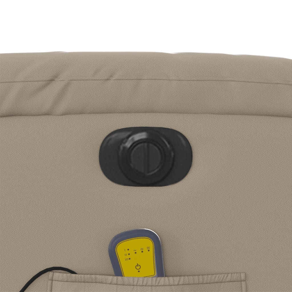 Massagestoel verstelbaar elektrisch kunstleer cappuccinokleurig