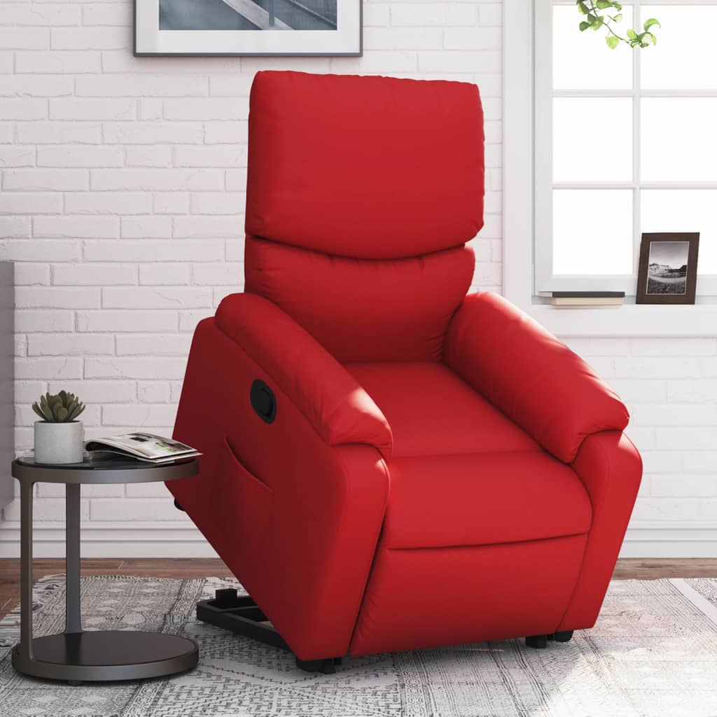 Sta-op-stoel kunstleer rood