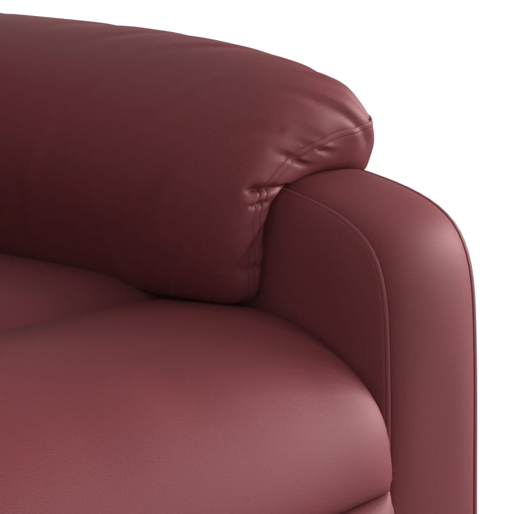 Sta-op-stoel elektrisch kunstleer wijnrood