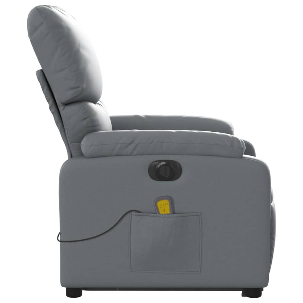 Sta-op-massagestoel elektrisch kunstleer grijs