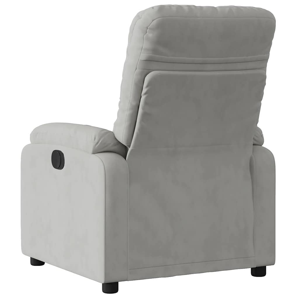Fauteuil verstelbaar elektrisch microvezelstof lichtgrijs