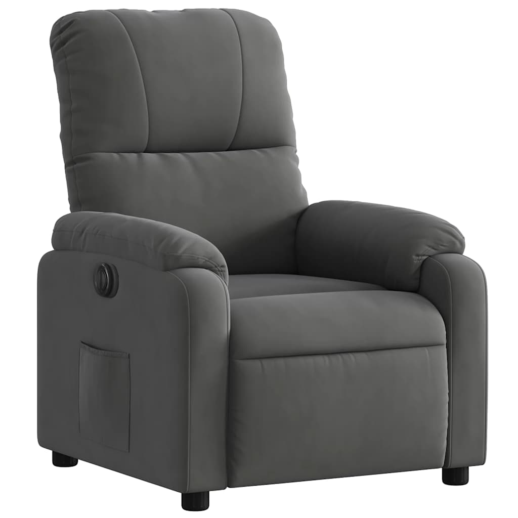 Fauteuil verstelbaar elektrisch microvezelstof donkergrijs