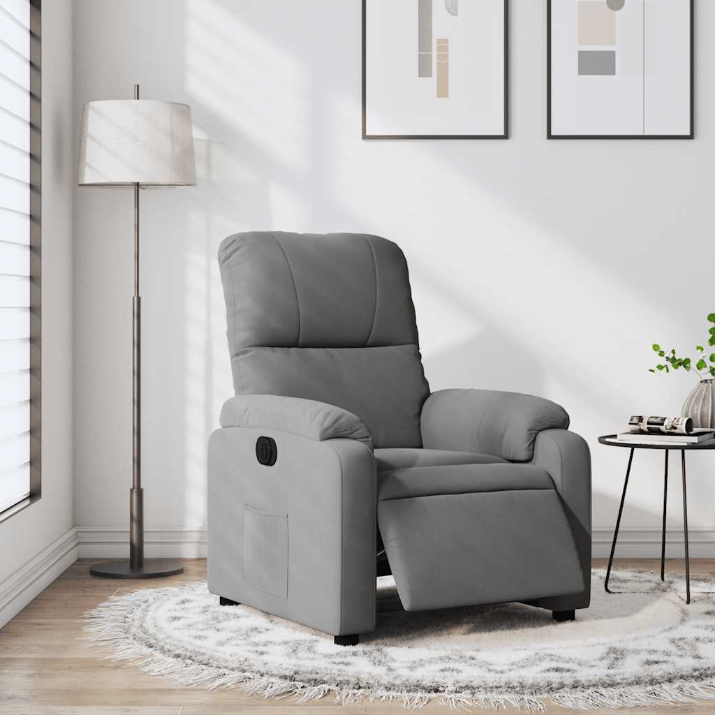 Fauteuil verstelbaar elektrisch microvezelstof donkergrijs