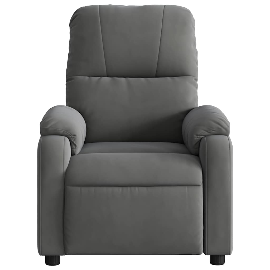 Fauteuil verstelbaar elektrisch microvezelstof donkergrijs