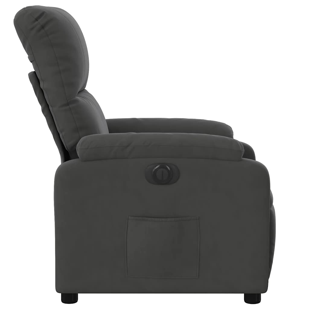 Fauteuil verstelbaar elektrisch microvezelstof donkergrijs