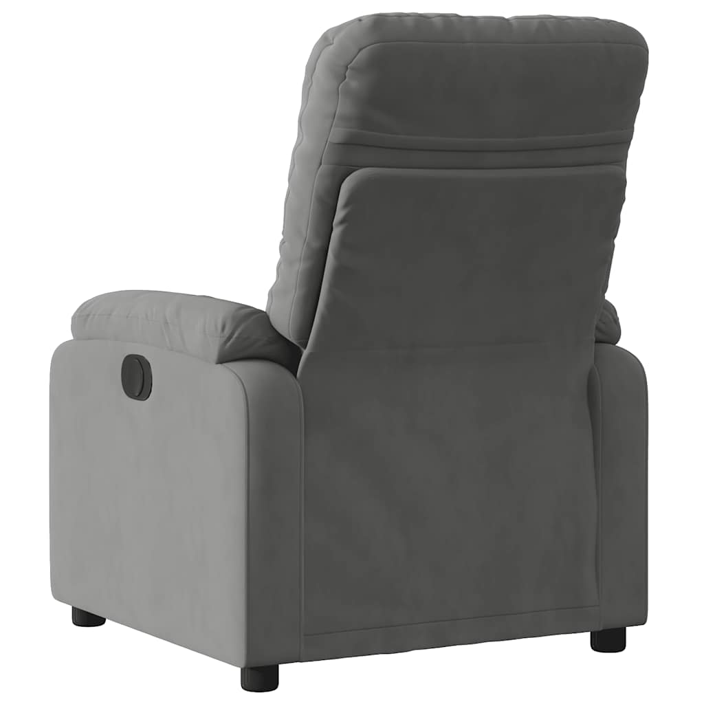 Fauteuil verstelbaar elektrisch microvezelstof donkergrijs