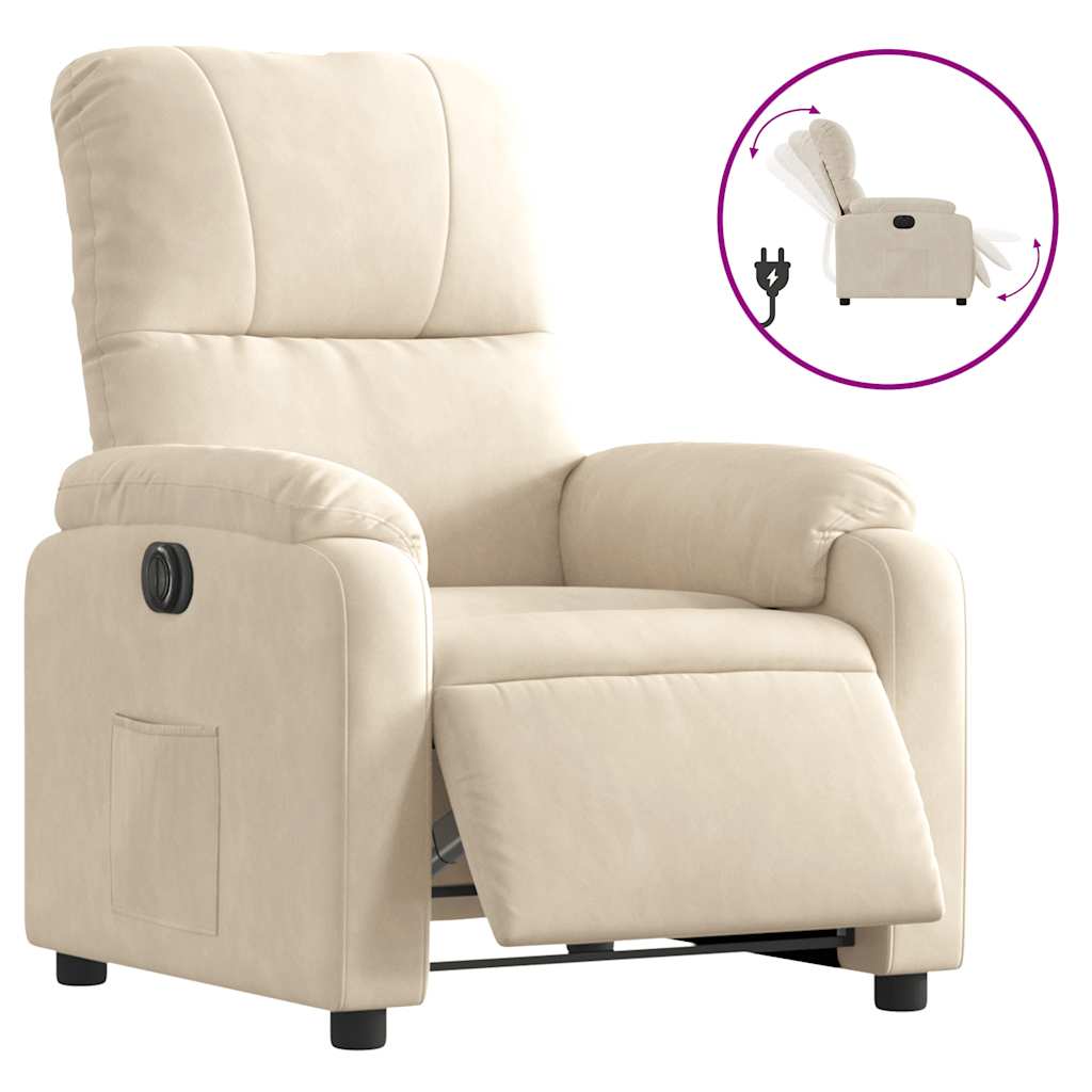 Fauteuil elektrisch verstelbaar microvezelstof beige