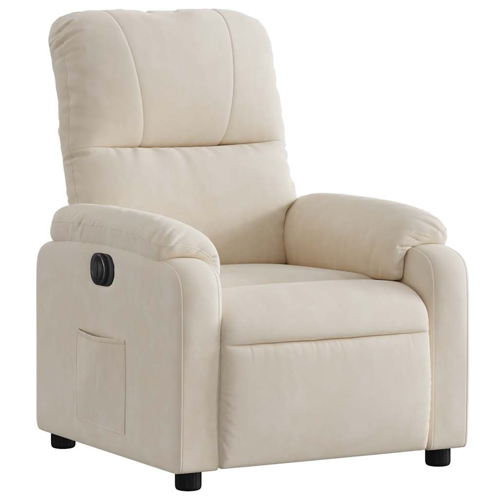 Fauteuil elektrisch verstelbaar microvezelstof beige