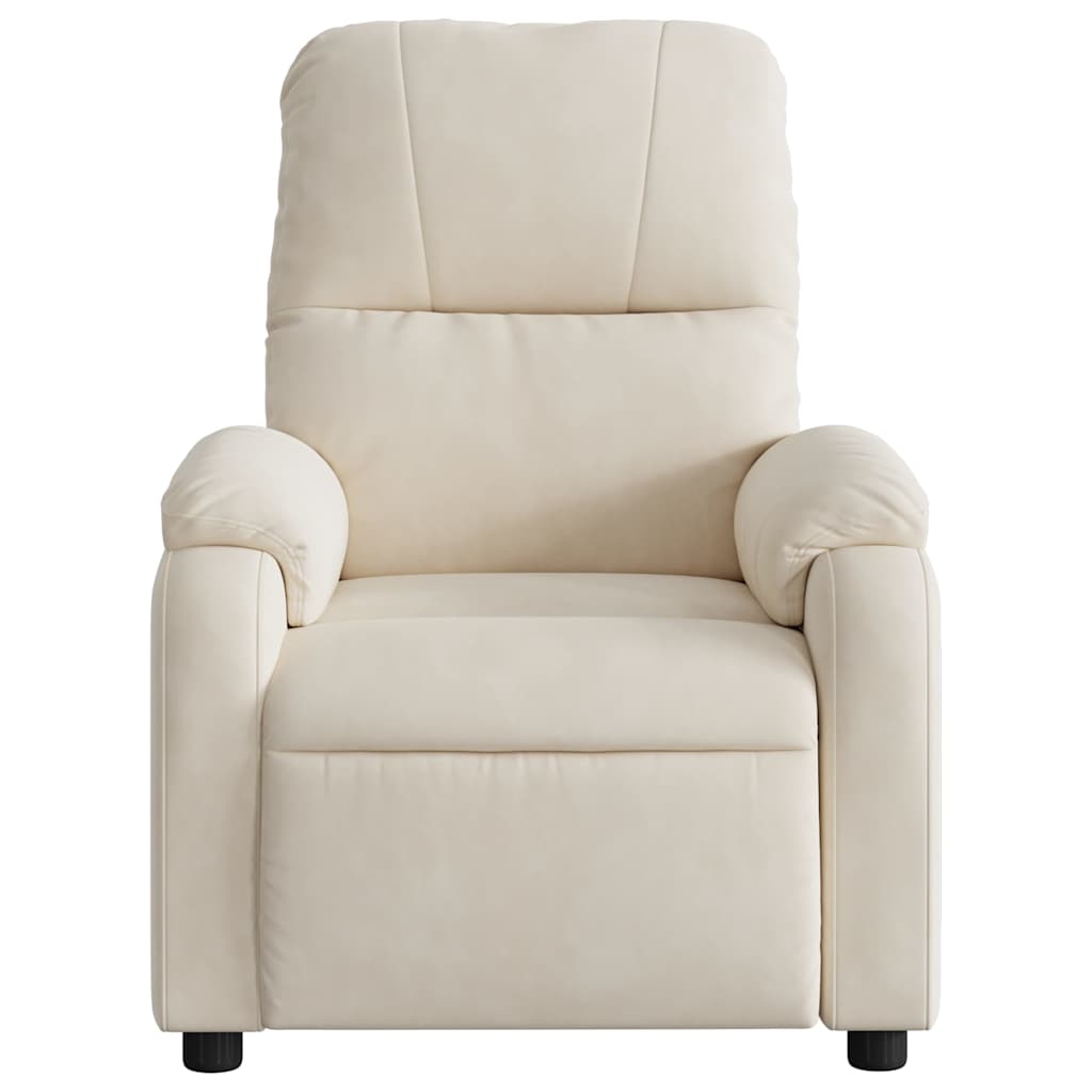 Fauteuil elektrisch verstelbaar microvezelstof beige