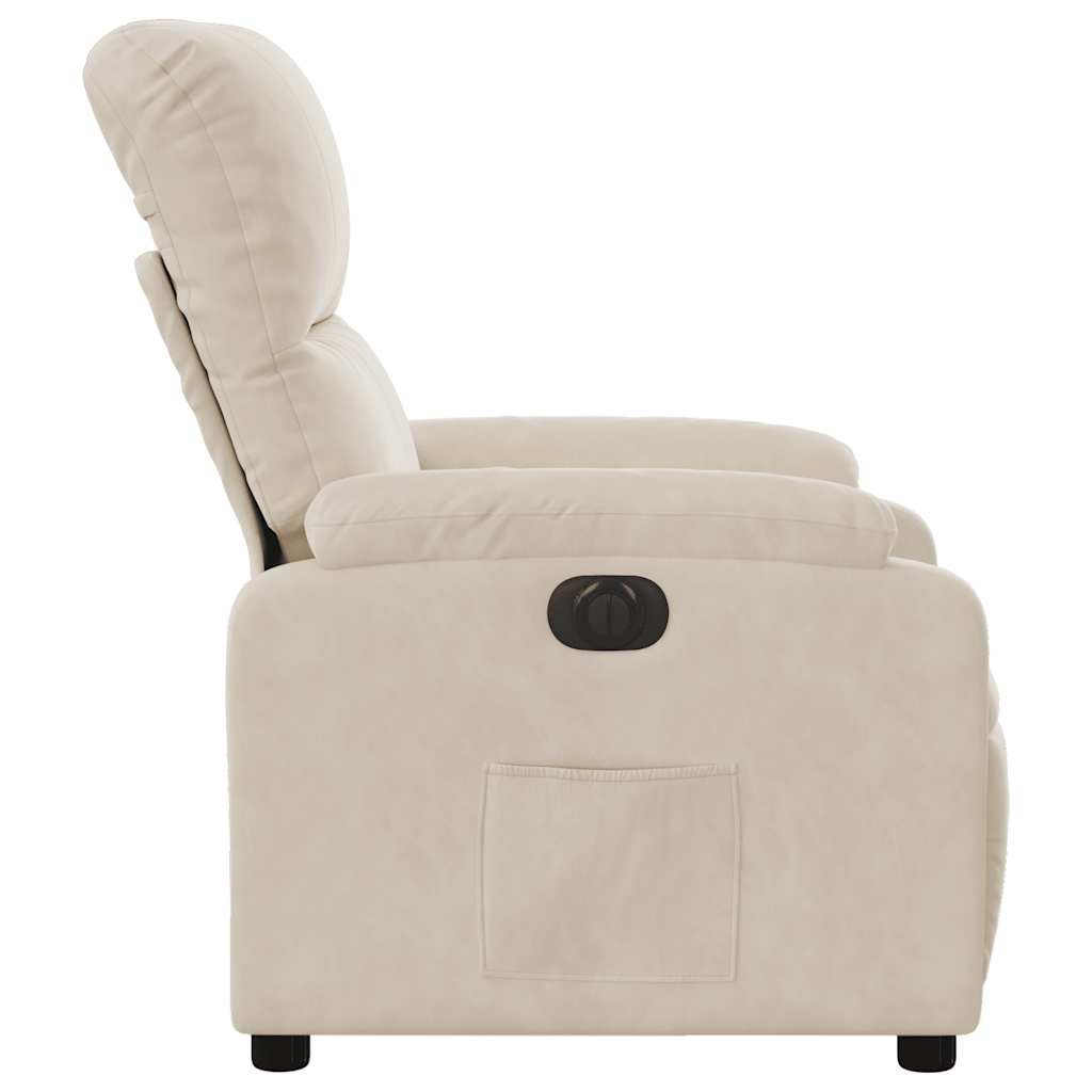 Fauteuil elektrisch verstelbaar microvezelstof beige