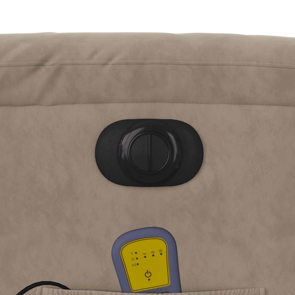 Massagestoel elektrisch verstelbaar microvezelstof taupe