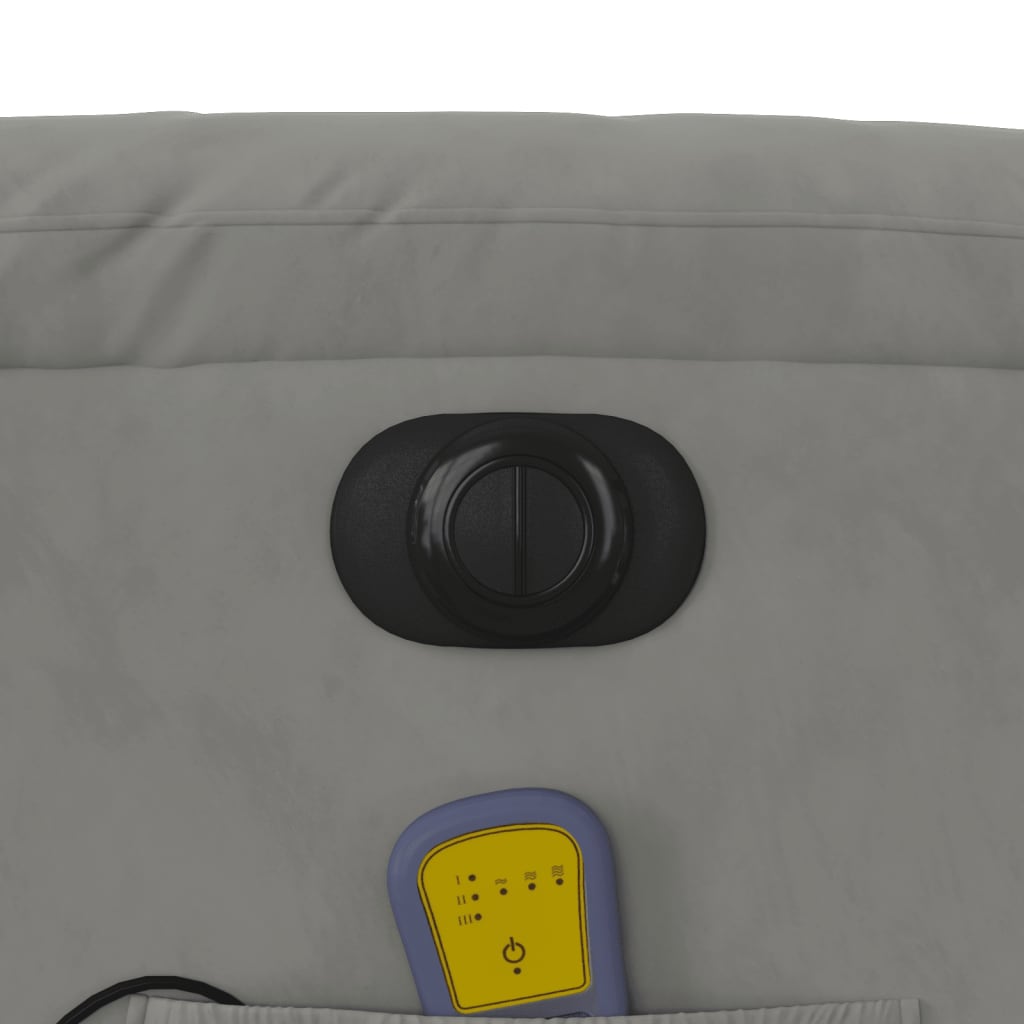 Massagestoel elektrisch verstelbaar microvezelstof lichtgrijs