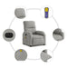 Massagestoel elektrisch verstelbaar microvezelstof lichtgrijs