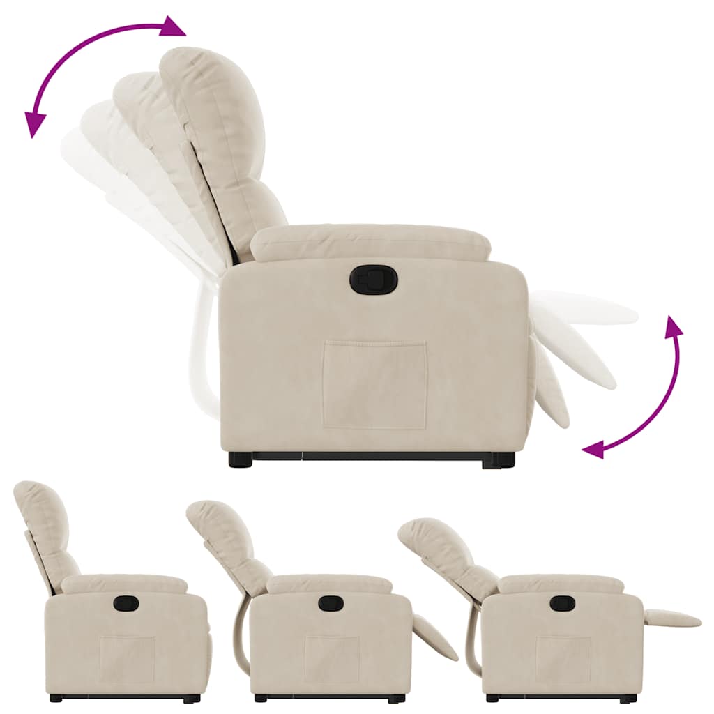 Sta-op-stoel verstelbaar microvezelstof beige