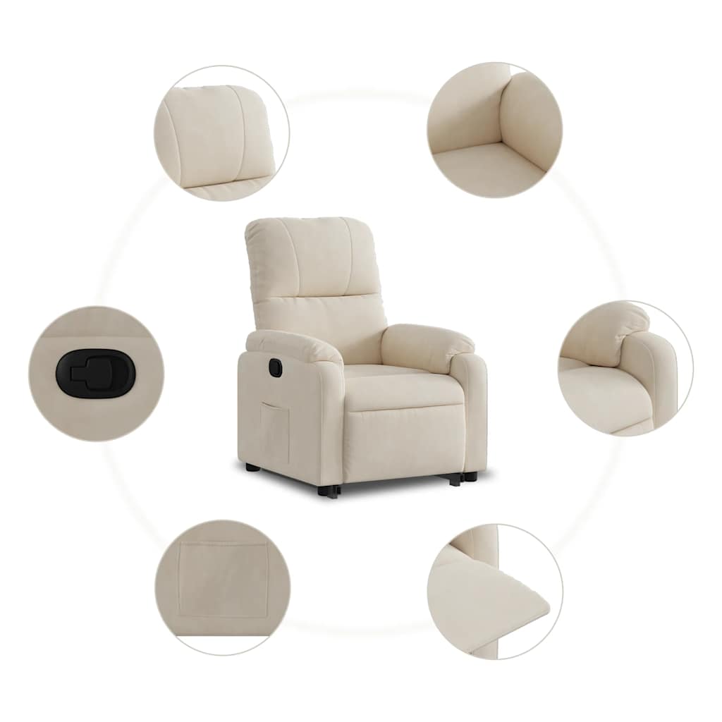 Sta-op-stoel verstelbaar microvezelstof beige