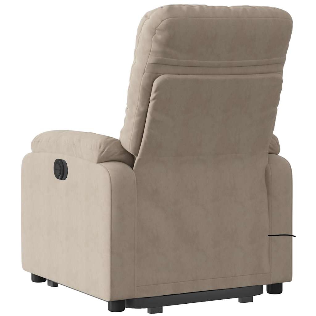 Sta-op-massagestoel verstelbaar microvezelstof taupe