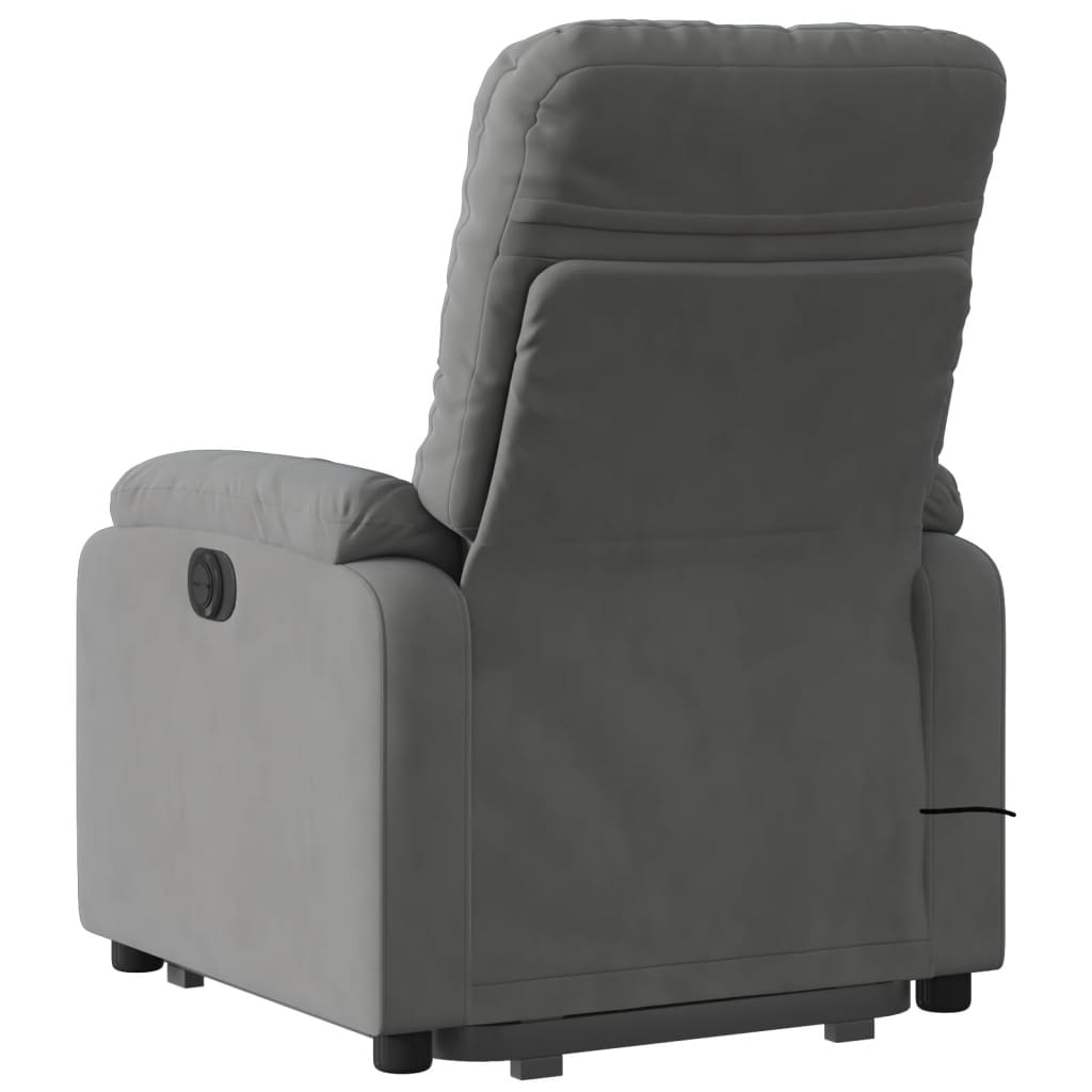 Sta-op-massagestoel elektrisch microvezelstof donkergrijs