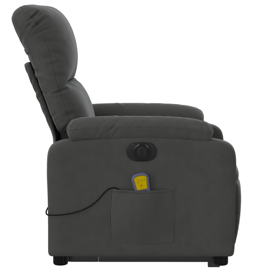 Sta-op-massagestoel elektrisch microvezelstof donkergrijs