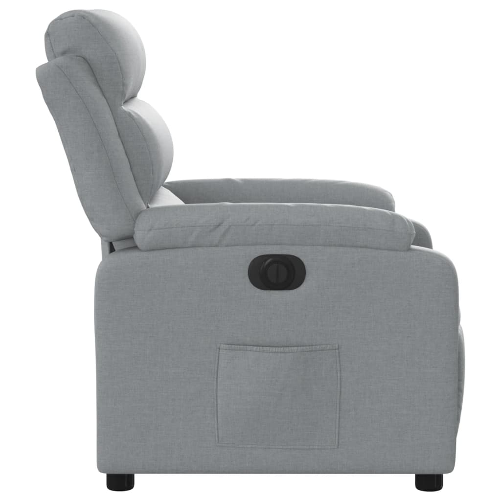 Fauteuil elektrisch verstelbaar stof lichtgrijs